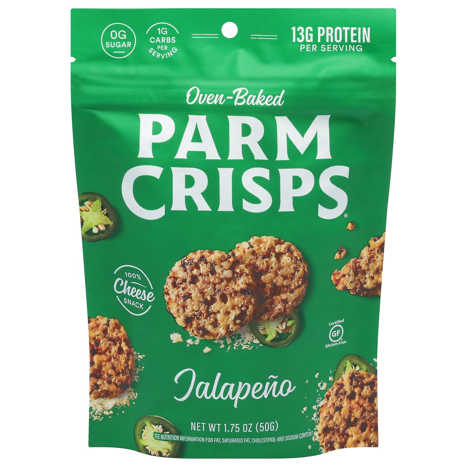 'ParmCrisps assortment of flavors on a wooden table'