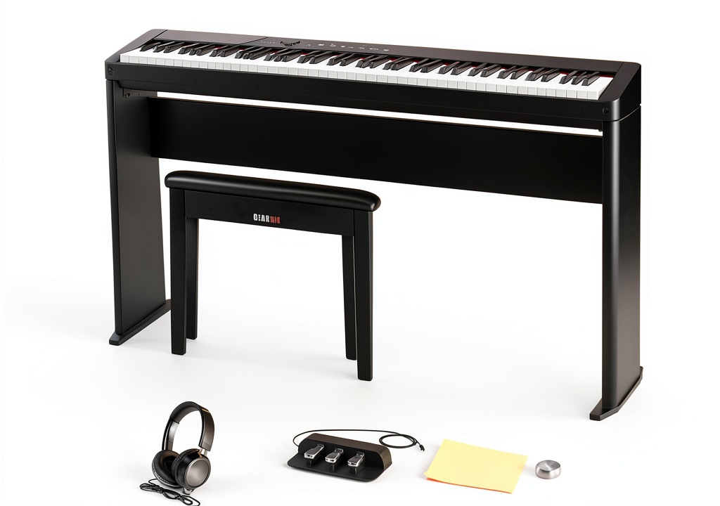 Casio PX S5000 digital piano in a home studio setting