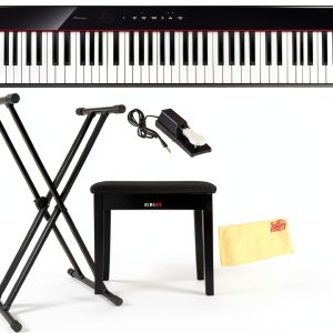 Casio PX-S1100BL Digital Piano Bundle with Adjustable Stand Black-0