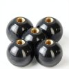 Othmro 5Pcs Black Threaded Ball Knobs – Brass Core, 1-3/8" Dia-1