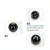 Othmro 5Pcs Black Threaded Ball Knobs – Brass Core, 1-3/8" Dia-2