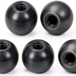Threaded Ball Knob M8 25mm Phenolic Handle 5-Pack Black M Meterxity-0
