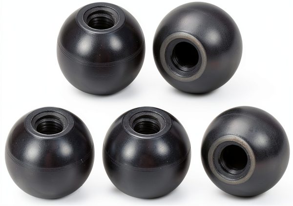 Threaded Ball Knob M8 25mm Phenolic Handle 5-Pack Black M Meterxity-0