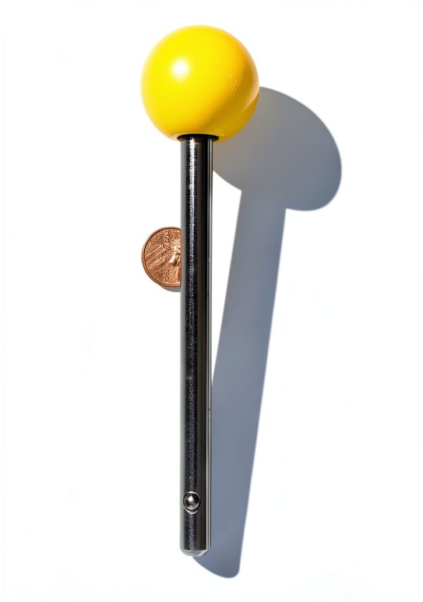 Phenolic ABS Yellow Ball Knob SB 3/8-16 Thread Brass Insert-1