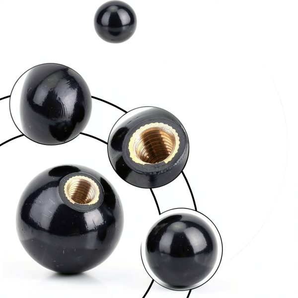 M10 Female Threaded Ball Knob – HERCHR 5pcs Black Lever for Lathe-1