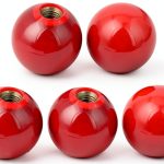COMOK Red 5pcs 38mm Ball Knob with Threaded 10mm Hole – Sturdy Plastic-0
