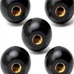 Othmro 5Pcs Black Threaded Ball Knobs – Brass Core, 1-3/8" Dia-0