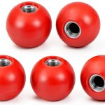 Threaded Ball Knob M10 35mm Red Phenolic Handle 5-Pack Meterxity-0