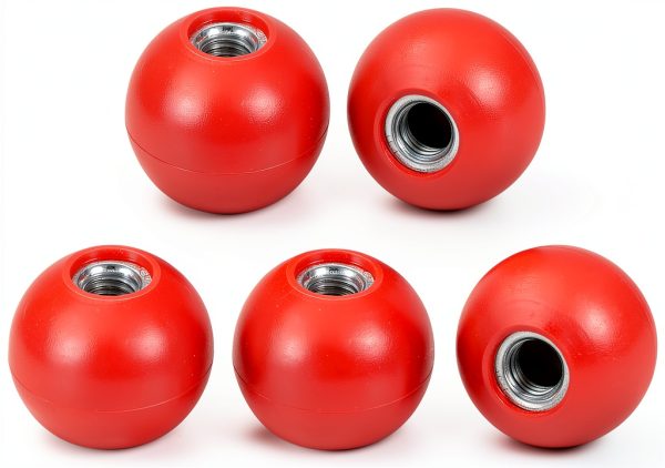 Threaded Ball Knob M10 35mm Red Phenolic Handle 5-Pack Meterxity-0